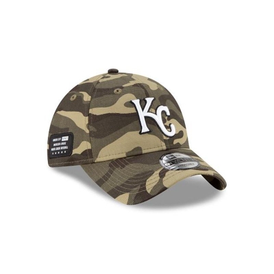 Green Kansas City Royals Hat - New Era MLB Armed Forces Weekend 9TWENTY Adjustable Caps USA3409821